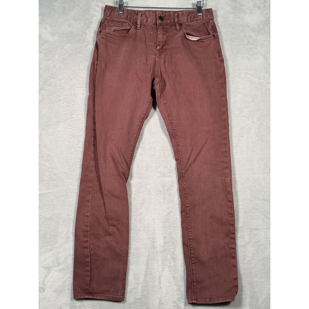 Roark Jeans Mens 30x30 Brown Red Hwy 133 Slim Straight‎ Broken Twill